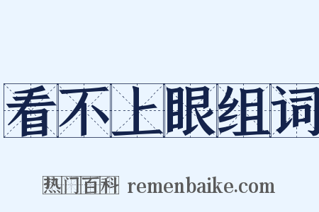 看不上眼组词是什么意思的图片